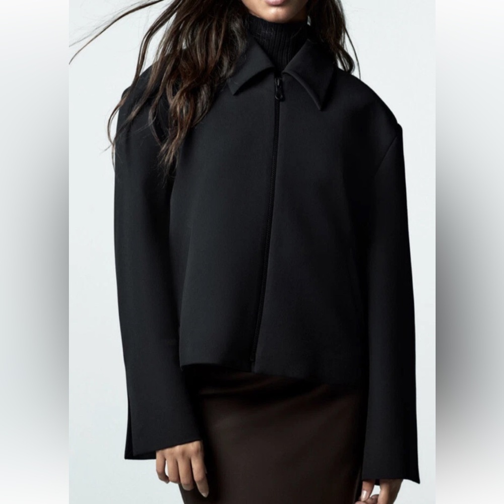 NWT ZARA Collared Black Jacket
